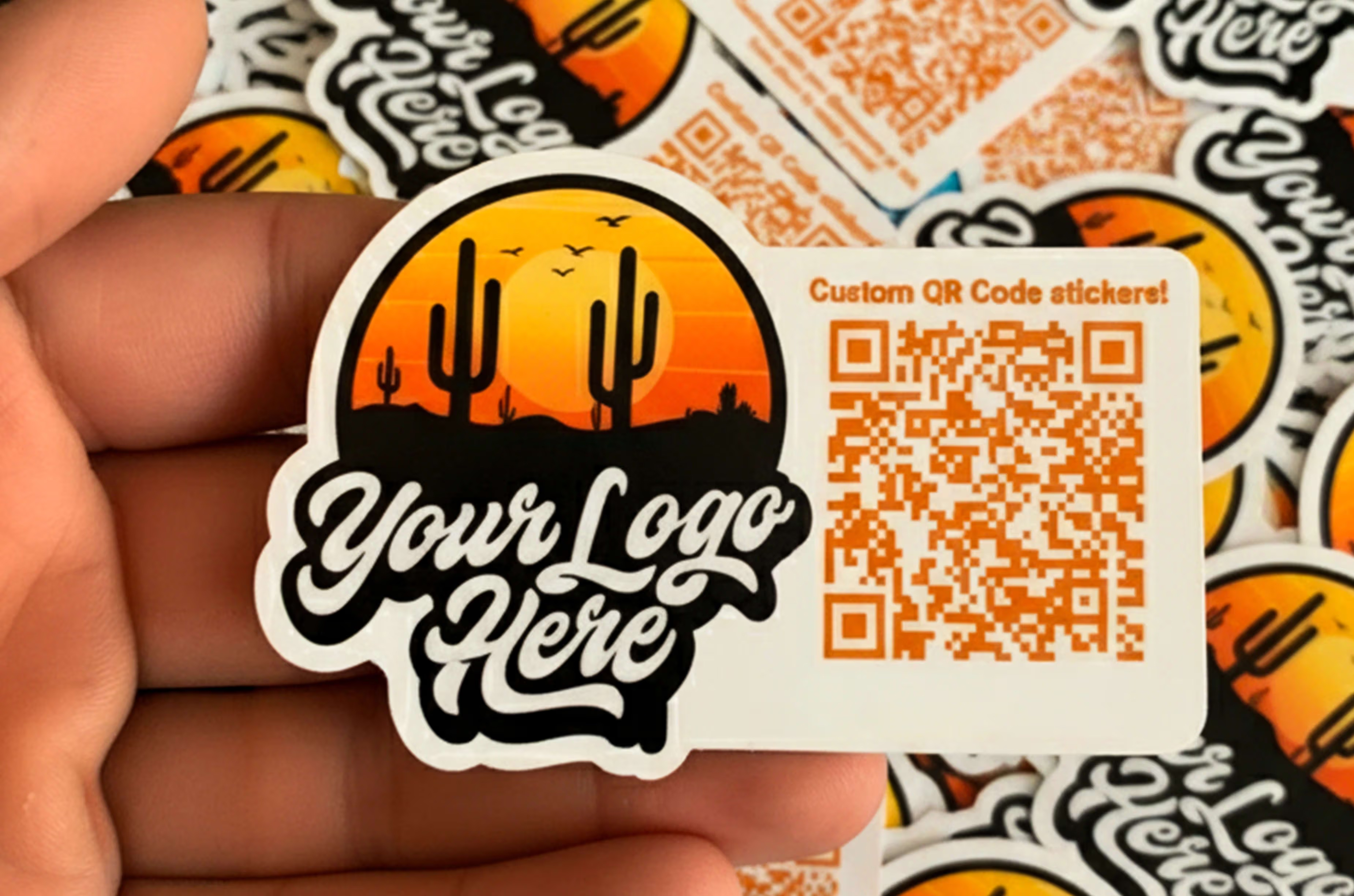 QR Code Stickers — Close-Up